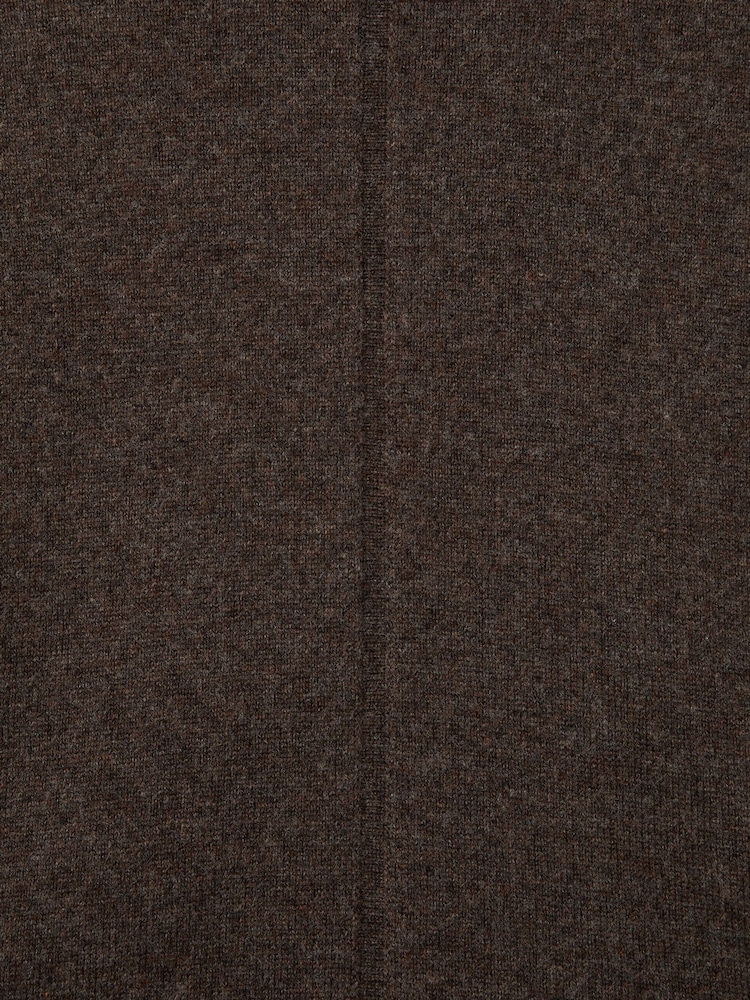 Reiss Chocolate Winslet Roll-Neck Knitted Midi Dress With Cashmere - Image 5 of 5