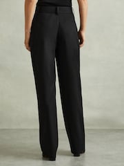Reiss Black Zoe Wool Blend Barrel Leg Trousers - Image 5 of 6