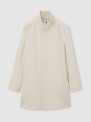 Reiss Oatmeal Bhule Wool-Blend Hybrid Coat - Image 2 of 6