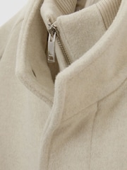 Reiss Oatmeal Bhule Wool-Blend Hybrid Coat - Image 6 of 6