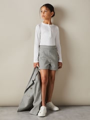 Reiss Black Charlie 9-13 yrs Checked Suit Shorts - Image 3 of 4