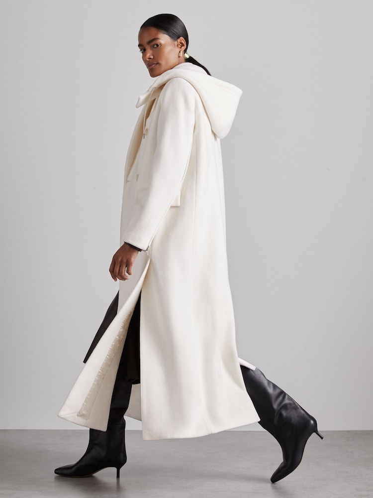 Reiss Cream Clara Atelier Wool and Cashmere Longline Coat - Image 1 of 8