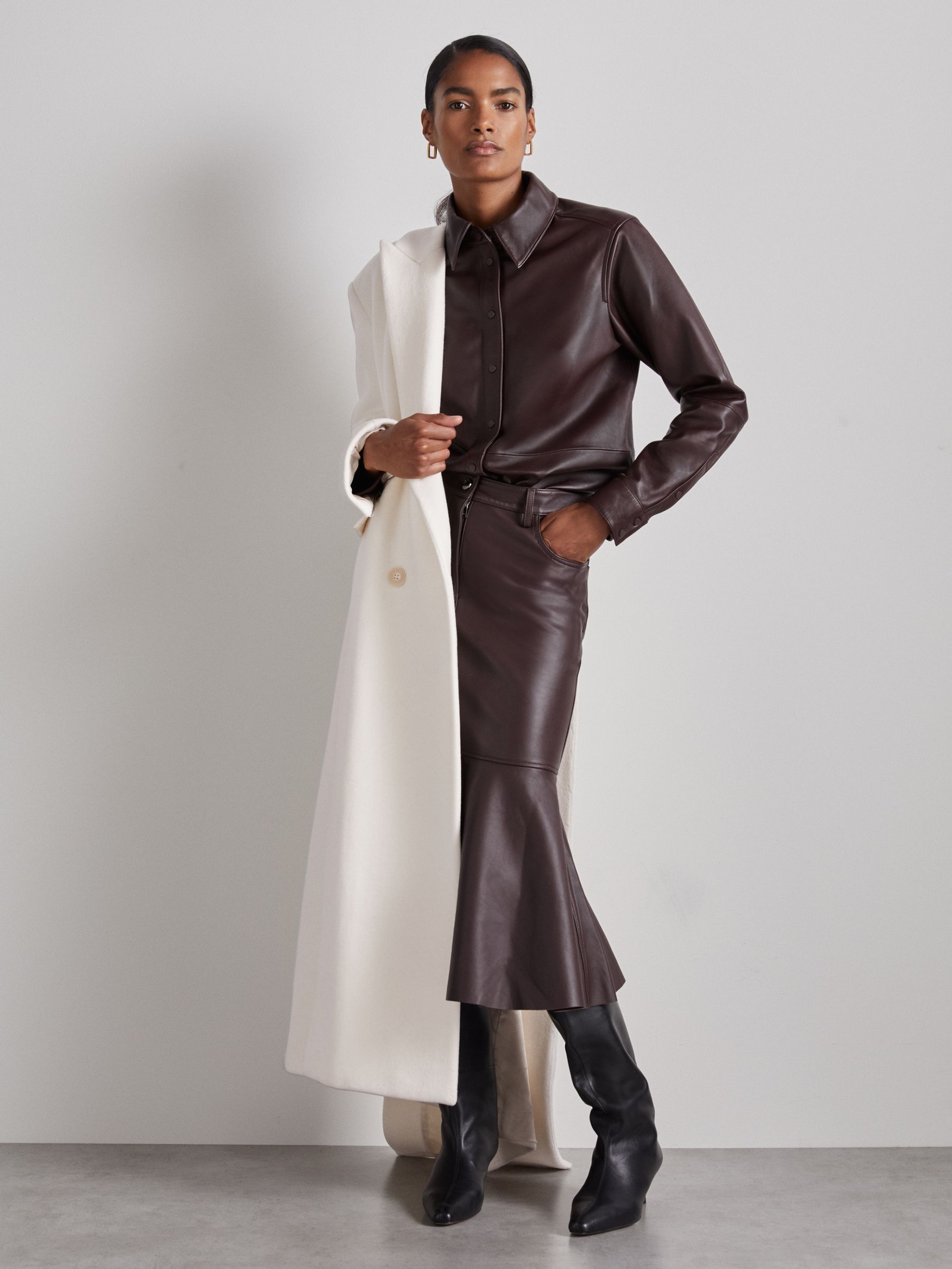 Buy Reiss Cream Clara Atelier Wool and Cashmere Longline Coat from