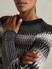 Reiss Black/White Belle Glitter Jumper with Alpaca - Image 3 of 5