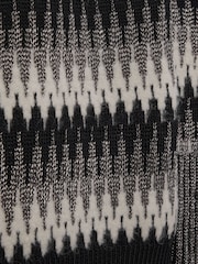 Reiss Black/White Belle Glitter Jumper with Alpaca - Image 5 of 5