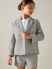 Reiss Black Charlie 13-14 yrs Checked Double Breasted Suit Blazer - Image 3 of 4