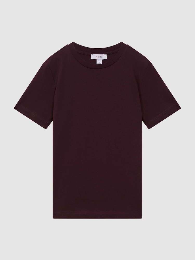 Reiss Bordeaux Bless 13-14 yrs Cotton-Blend Jersey Crew-Neck T-Shirt - Image 1 of 6