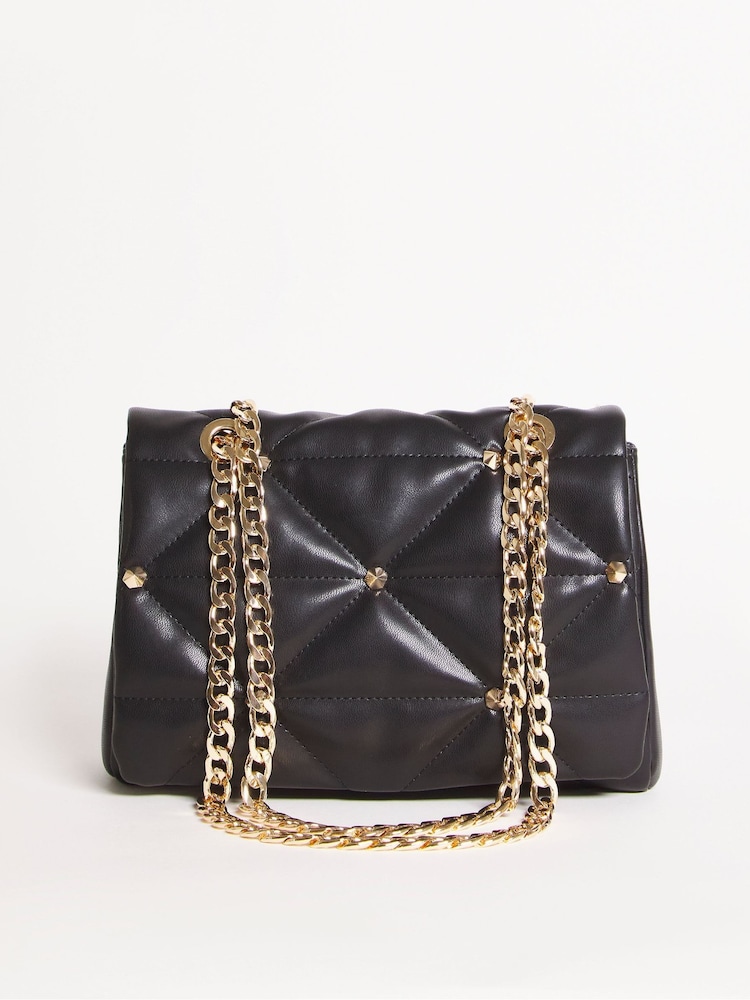 Simply Be Black Stud Quilted Bag - Image 1 of 4