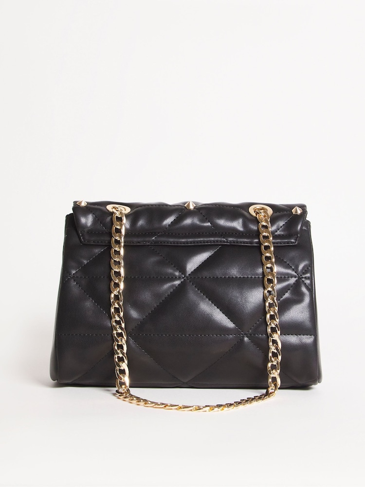 Simply Be Black Stud Quilted Bag - Image 2 of 4