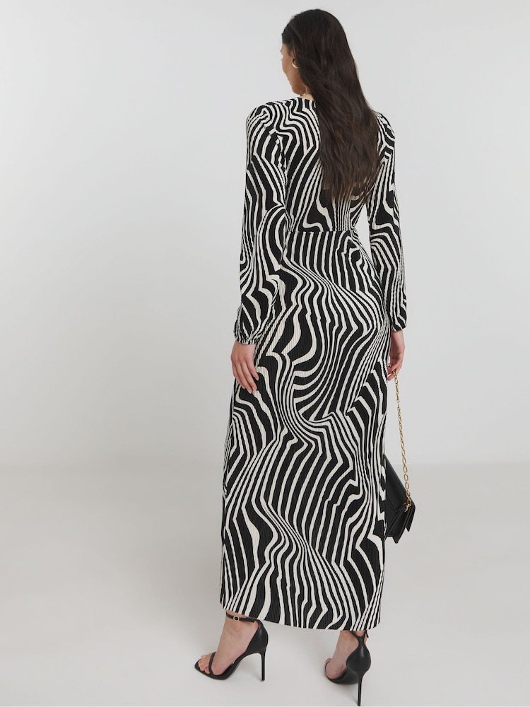 Simply Be Black Plisse Knot Front Midi Dress - Image 2 of 4