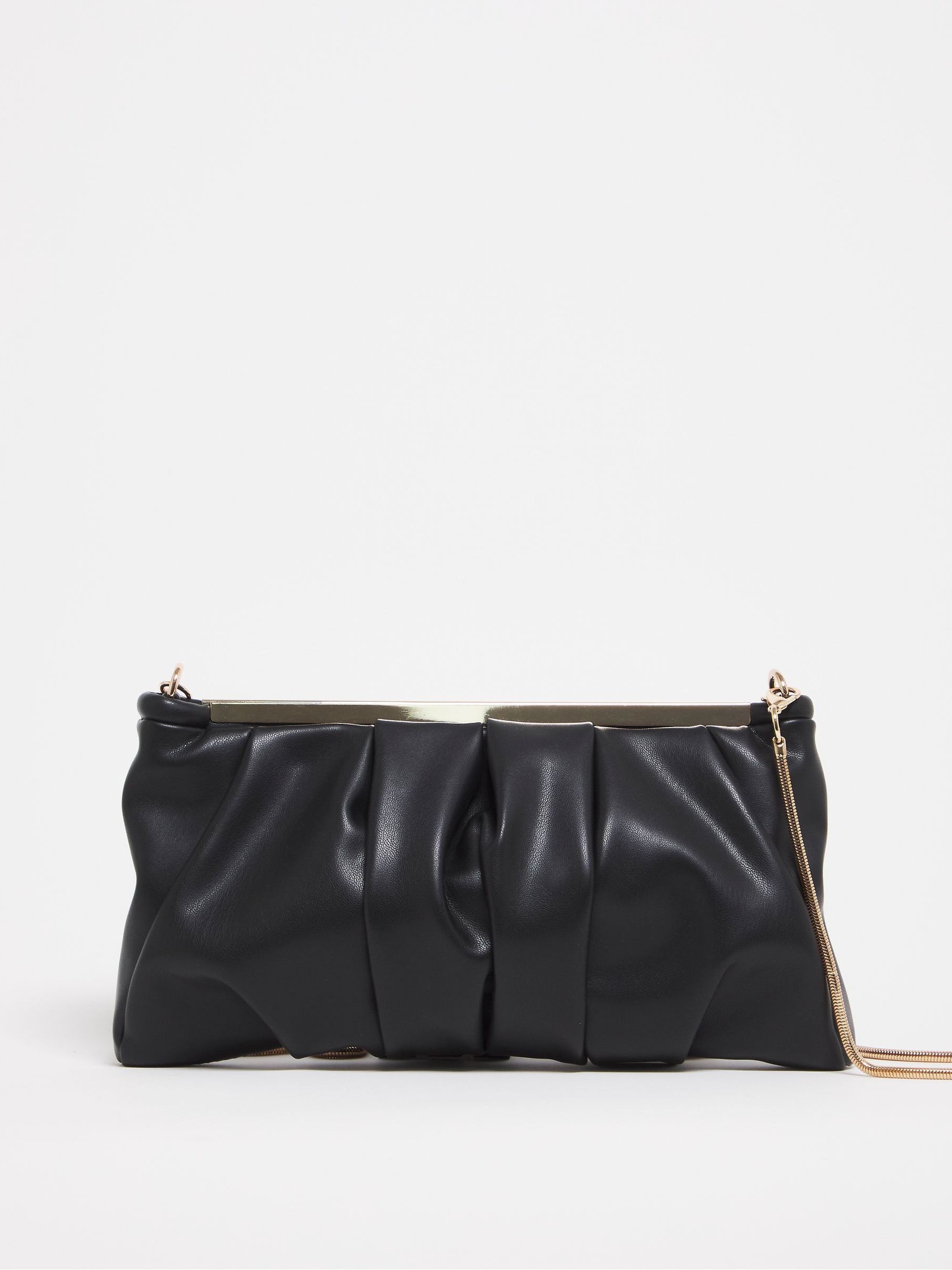 Buy Simply Be Black Ruched Clutch Bag from Next Ireland