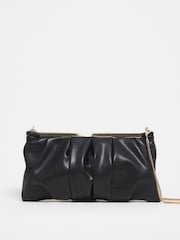 Simply Be Black Ruched Clutch Bag - Image 1 of 4