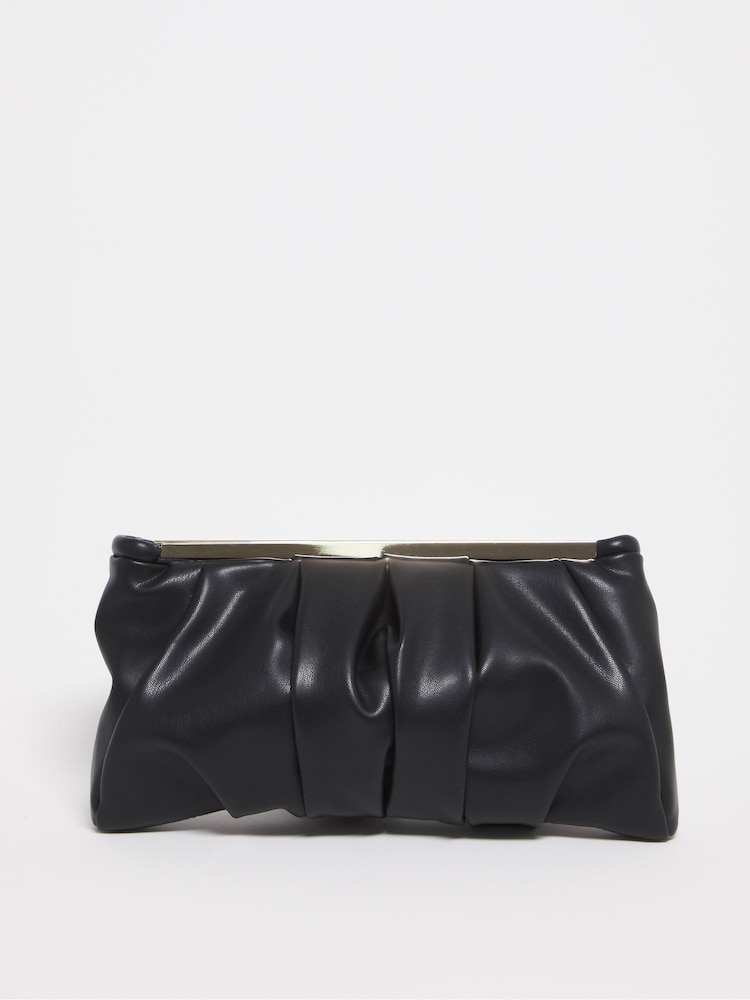 Simply Be Black Ruched Clutch Bag - Image 2 of 4