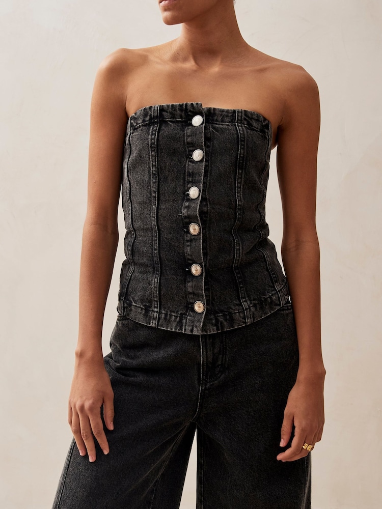 Buy Alohas Black Troyes Denim 100% Cotton Tank from the Next UK