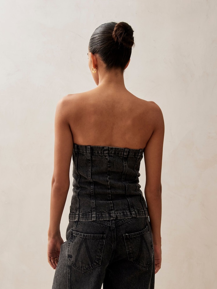 Alohas Black Troyes Denim 100% Cotton Tank - Image 4 of 4