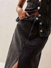 Alohas Black Mariana Denim 100% Cotton Skirt - Image 4 of 4