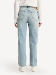 Rag & Bone Blue Harlow Mid Rise Straight Jeans - Image 2 of 4