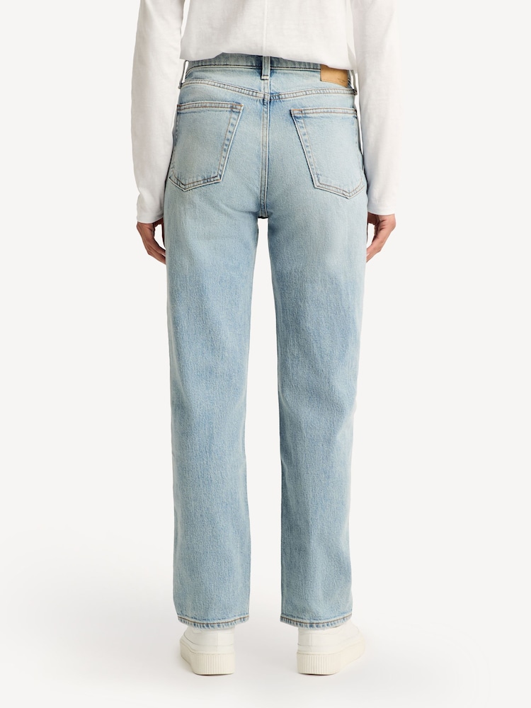 Rag & Bone Blue Harlow Mid Rise Straight Jeans - Image 2 of 4