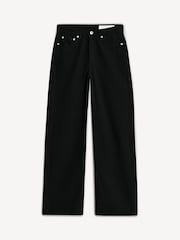 Rag & Bone Black Logan Mid Rise Featherweight Wide Leg Jeans - Image 4 of 4