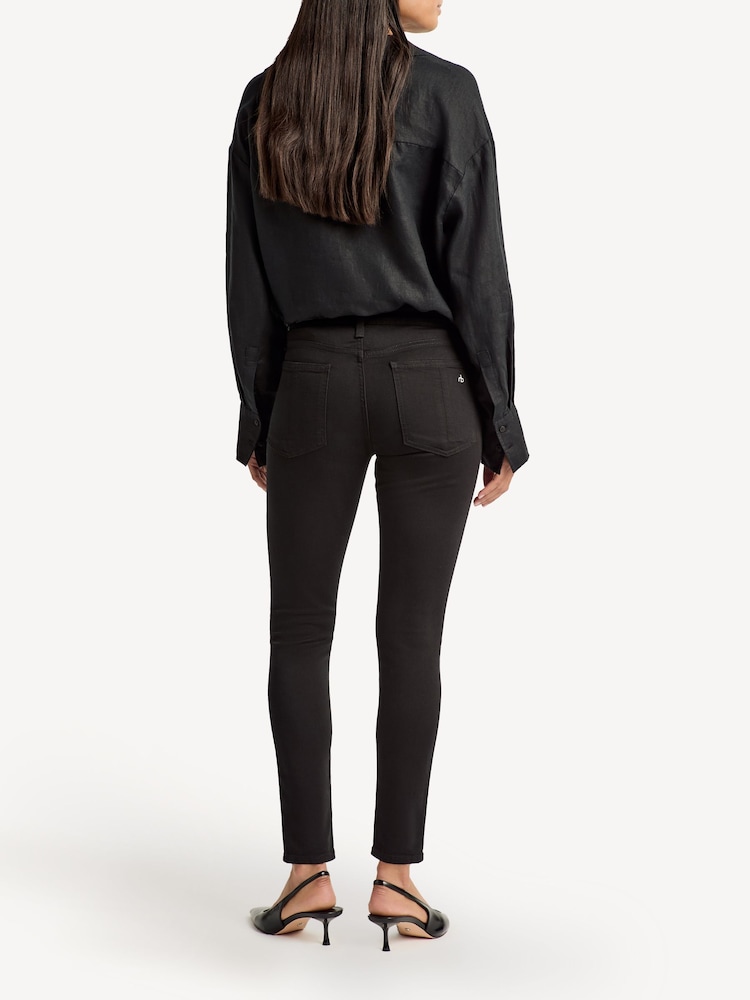 Rag & Bone Black Cate Mid Rise Ankle Skinny Jeans - Image 2 of 5