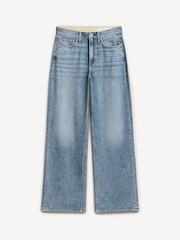 Rag & Bone Blue Logan Mid Rise Featherweight Wide Leg Jeans - Image 6 of 6