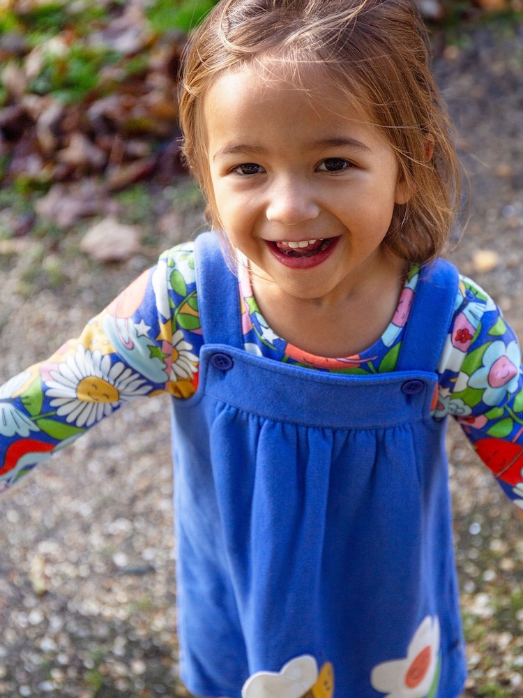 Frugi Blue All Over Print Flower Outfit Dress - Image 1 of 5