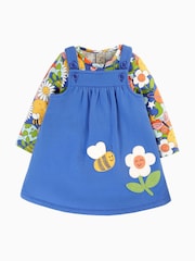 Frugi Blue All Over Print Flower Outfit Dress - Image 2 of 5