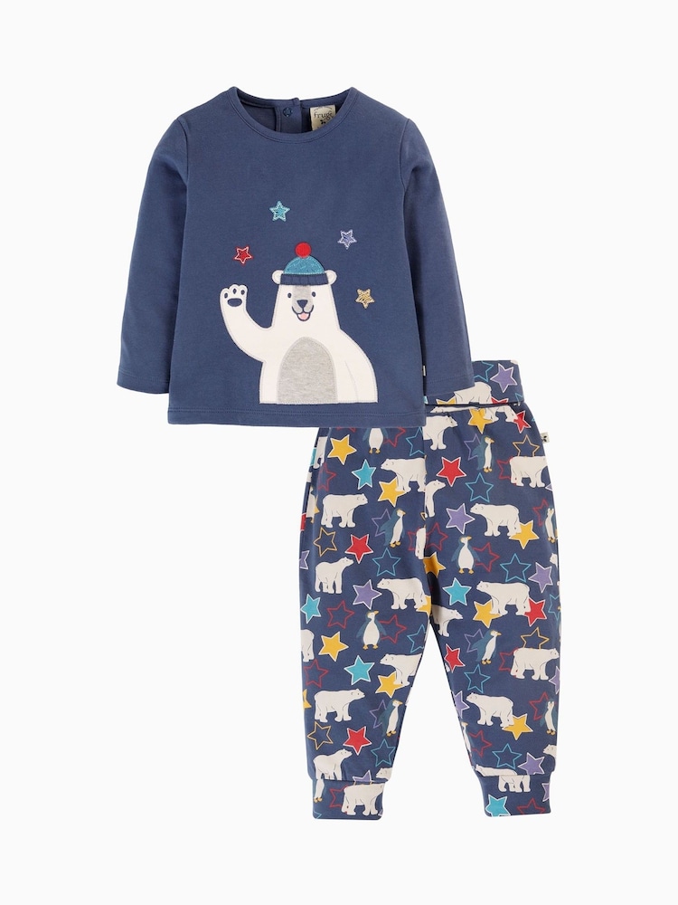 Frugi Blue Polar Bear Top And Leggings Set - Image 2 of 5 Frugi Blue Polar Bear Top And Leggings Set - Image 2 of 5