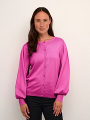 Kaffe KAlizza Buttons Round Neck Cardigan - Image 1 of 6