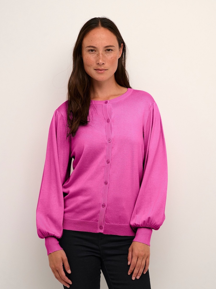 Kaffe KAlizza Buttons Round Neck Cardigan - Image 1 of 6