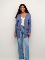 Kaffe Blue Fenia Pockets Long Cardigan - Image 1 of 4
