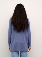 Kaffe Blue Fenia Pockets Long Cardigan - Image 2 of 4