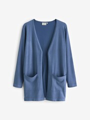 Kaffe Blue Fenia Pockets Long Cardigan - Image 4 of 4