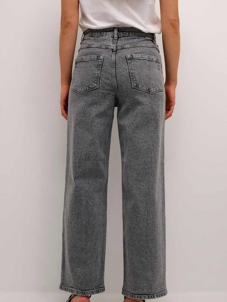 Kaffe Grey Ryana Wide Leg High-Waisted Jeans - Image 2 of 5