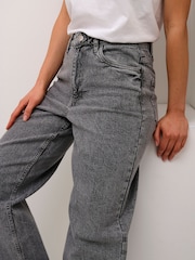Kaffe Grey Ryana Wide Leg High-Waisted Jeans - Image 3 of 5