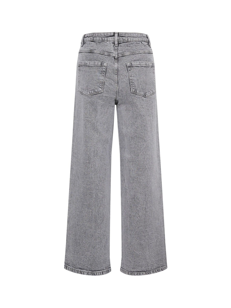 Kaffe Grey Ryana Wide Leg High-Waisted Jeans - Image 5 of 5