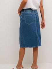 Kaffe Blue Karla Knee Length Denim Skirt - Image 3 of 6