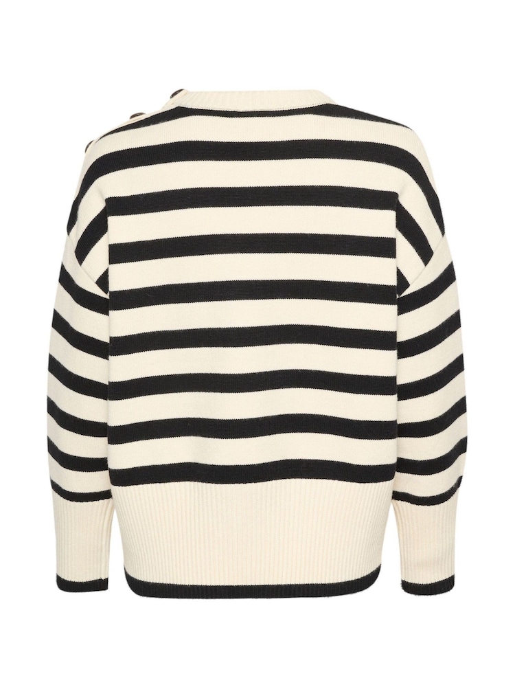 Kaffe Casual Fit  Marie Round Neck Pullover Black Jumper - Image 7 of 7