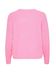 Kaffe Loose Fit KAlola V-Neck Striped Pullover Jumper - Image 6 of 6