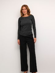 Kaffe Silver Cecilia Glitter Long Sleeve T-Shirt - Image 3 of 6