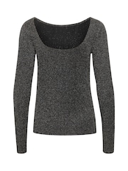 Kaffe Silver Cecilia Glitter Long Sleeve T-Shirt - Image 5 of 6