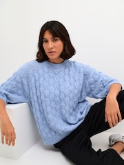 Kaffe KAmalene Half Sleeve Round Neck Pullover Jumper - Image 3 of 5