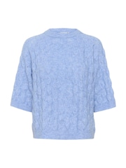 Kaffe KAmalene Half Sleeve Round Neck Pullover Jumper - Image 4 of 5