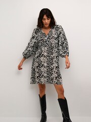 Kaffe Dagmar Above The Knee 3/4 Sleeve Black Dress - Image 1 of 7