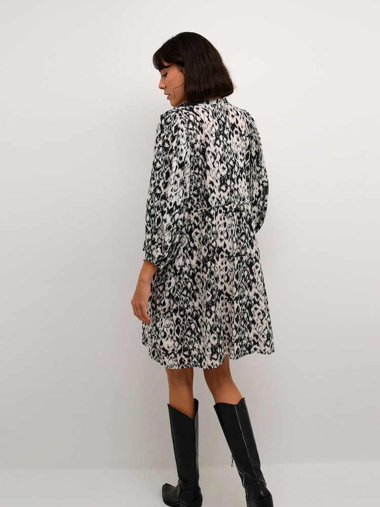 Kaffe Dagmar Above The Knee 3/4 Sleeve Black Dress - Image 2 of 7