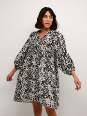 Kaffe Dagmar Above The Knee 3/4 Sleeve Black Dress - Image 3 of 7