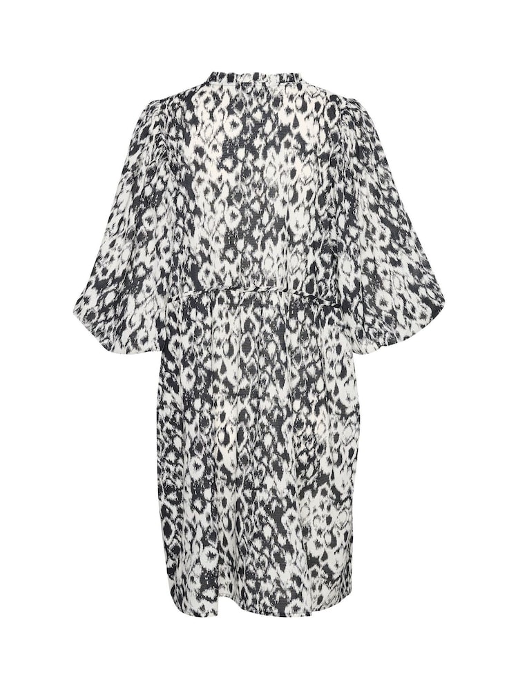 Kaffe Dagmar Above The Knee 3/4 Sleeve Black Dress - Image 7 of 7