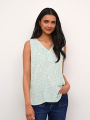 Kaffe Amber V-Neck Printed Sleeveless Top - Image 1 of 7