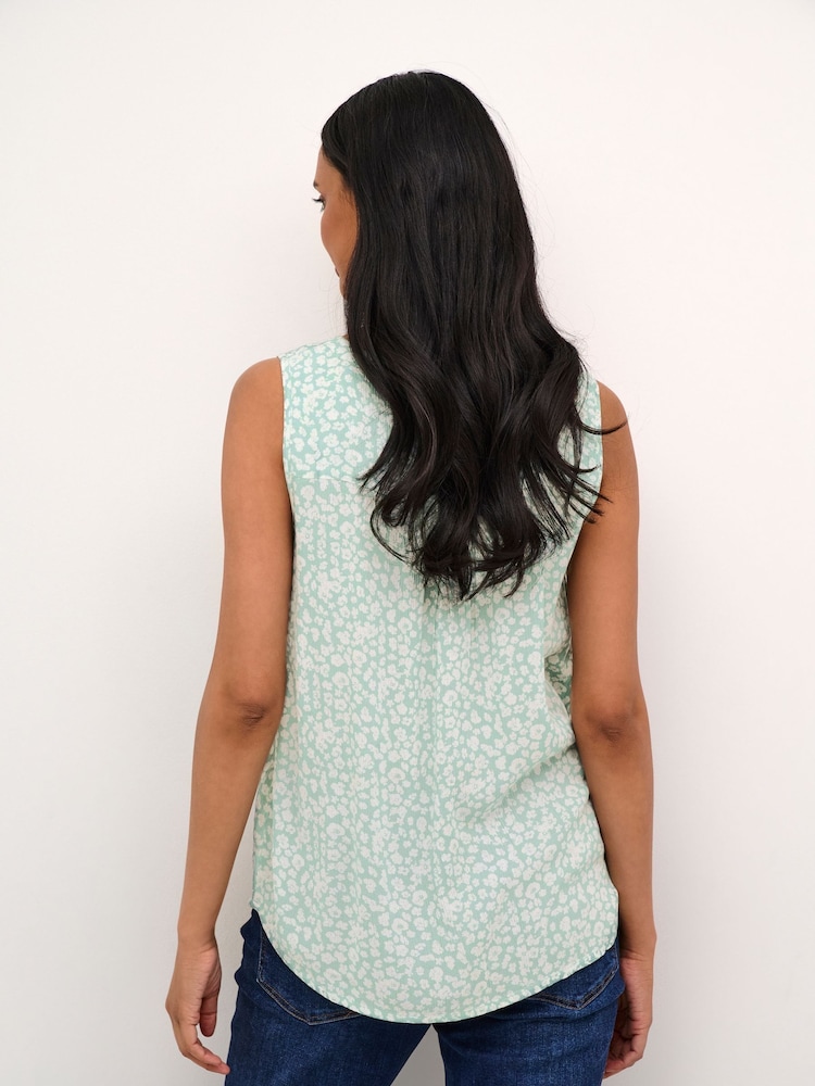 Kaffe Amber V-Neck Printed Sleeveless Top - Image 2 of 7
