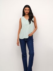 Kaffe Amber V-Neck Printed Sleeveless Top - Image 3 of 7